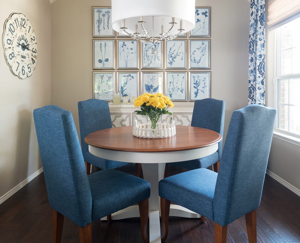 Del Webb Designer, Blue &Amp; White Dining Room Decorating Ideas | Dallas Interior Designer | Dallas Interior Decorator