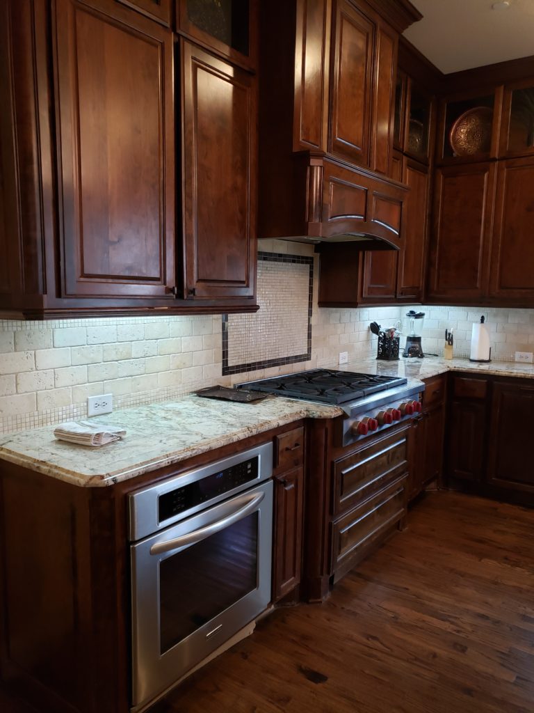 Dallas Texas Stained Kitchen With Dark Floors