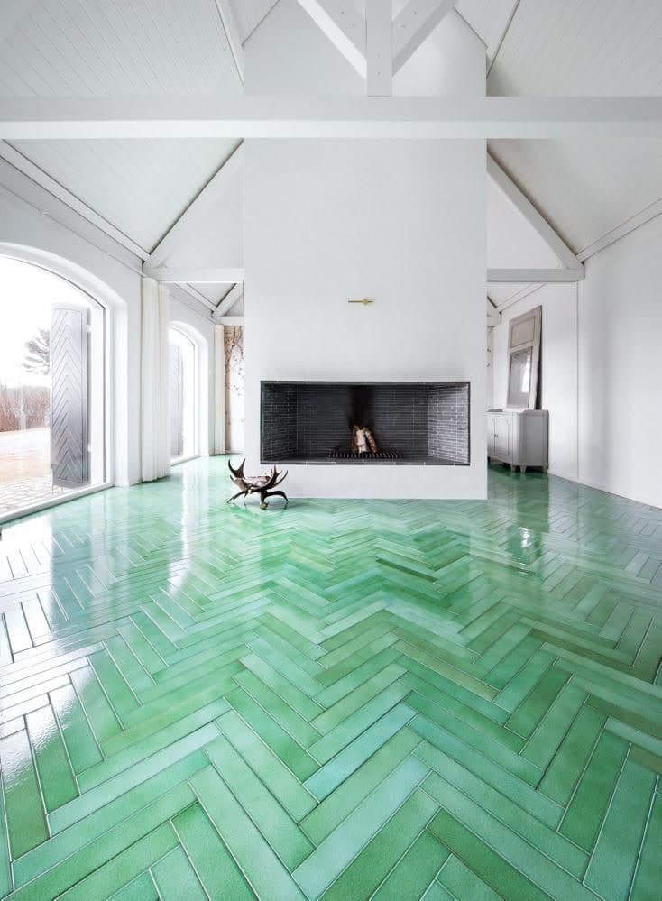 Different Types Of Zig Zags Patterns Zig Zag Or Herringbone Design Green Tile Flooring