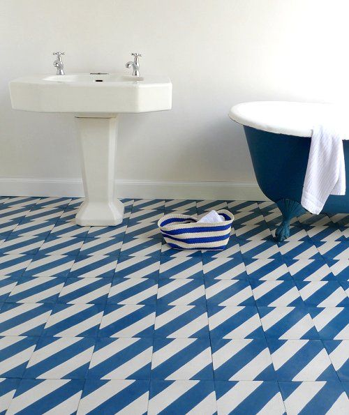 Different Types Of Zig Zags Patterns Zig Zag Blue And White Tile In Bathroom Remodel With Clawfoot Tub