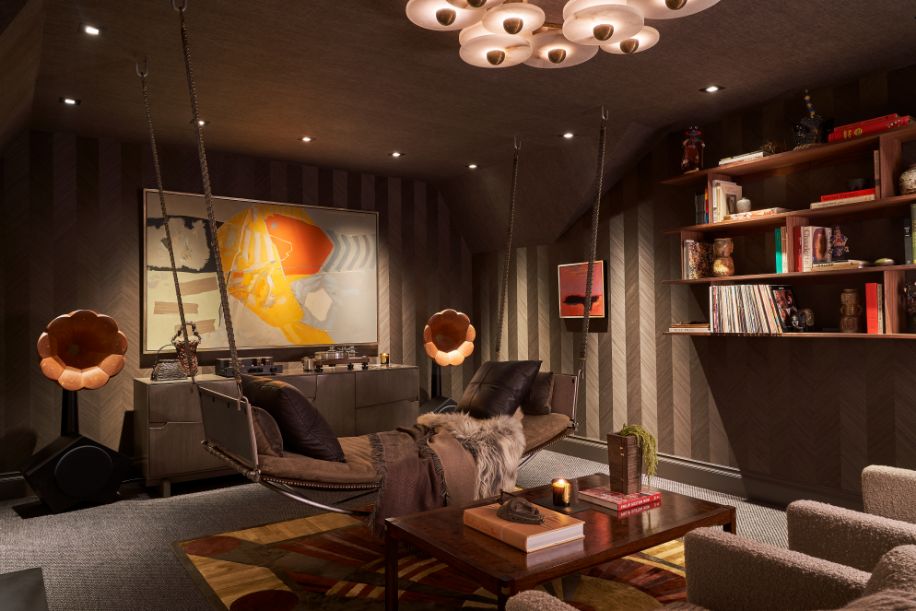 Hifi Lounge &Amp; Art Deco Inspired Media Room At Kips Bay Dallas Showhouse By Cravotta Interiors