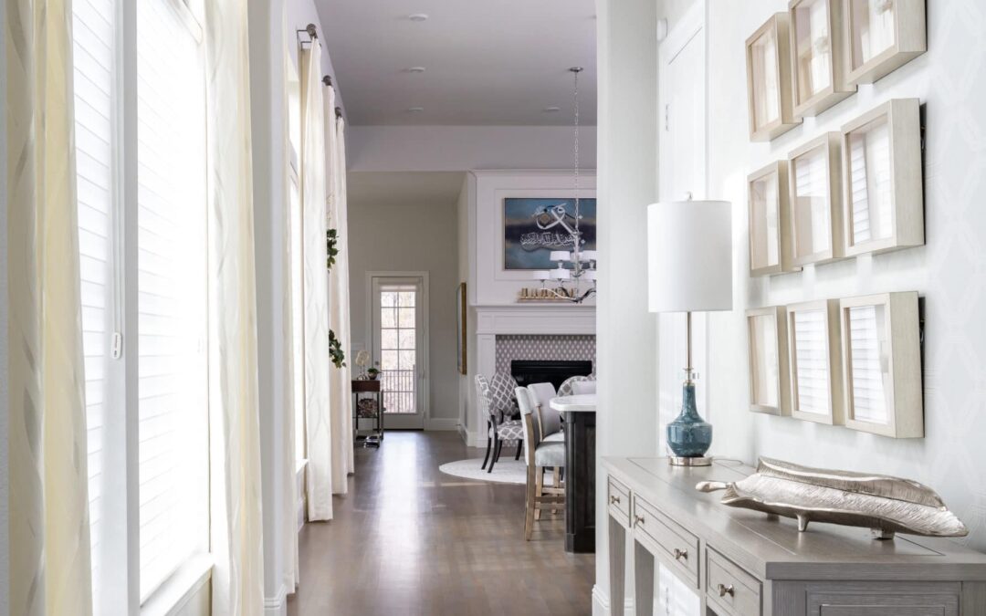 Neutral Home Decor Ideas, Gray Kitchen Cabinets & Arched Door Ways