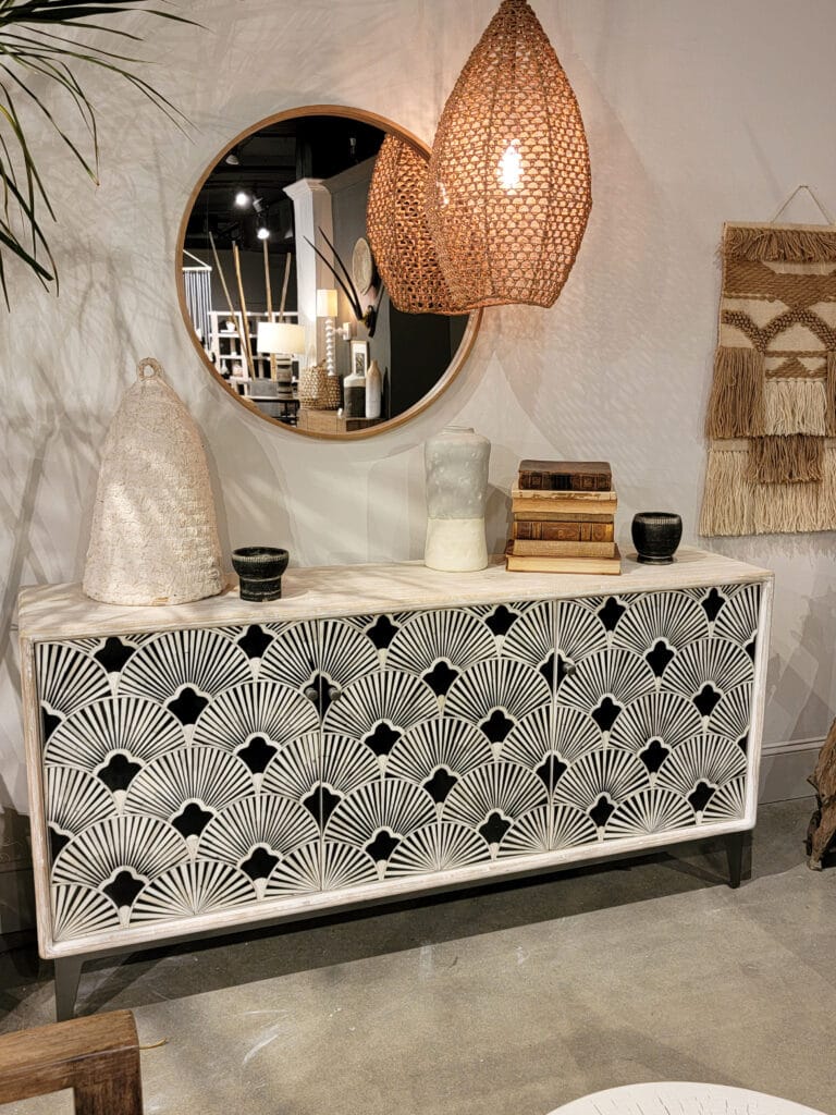 Black & White Interiors Trends With Amazing Art Deco Silhouettes & Patterned Bone Inlay Focal Furniture D'KOR HOME Interiors | Best Interior Designers Dallas TX Home Design Trends home design trends 2020