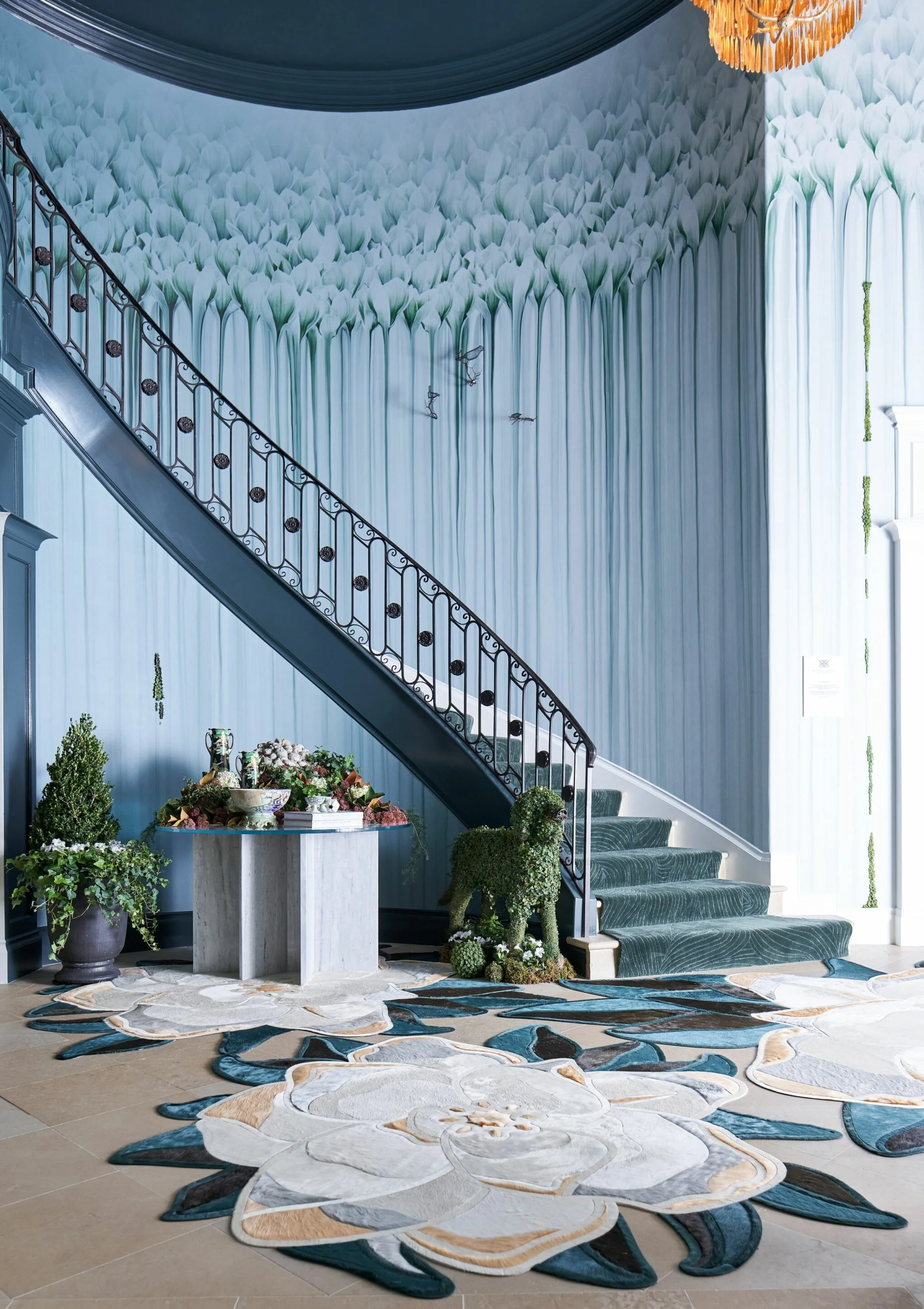 The Kips Bay Designer Showhouse Dramatic Magnolia Garden Entry Foyer by Lauren Rottet Studio , 2020 Kips Bay Designer Showhouse Dallas TX, dallas designers, dallas interior designers, interior designers in dallas tx, dallas tx decorators, interior decorators dallas tx, d'kor home, dkor home, dee frazier